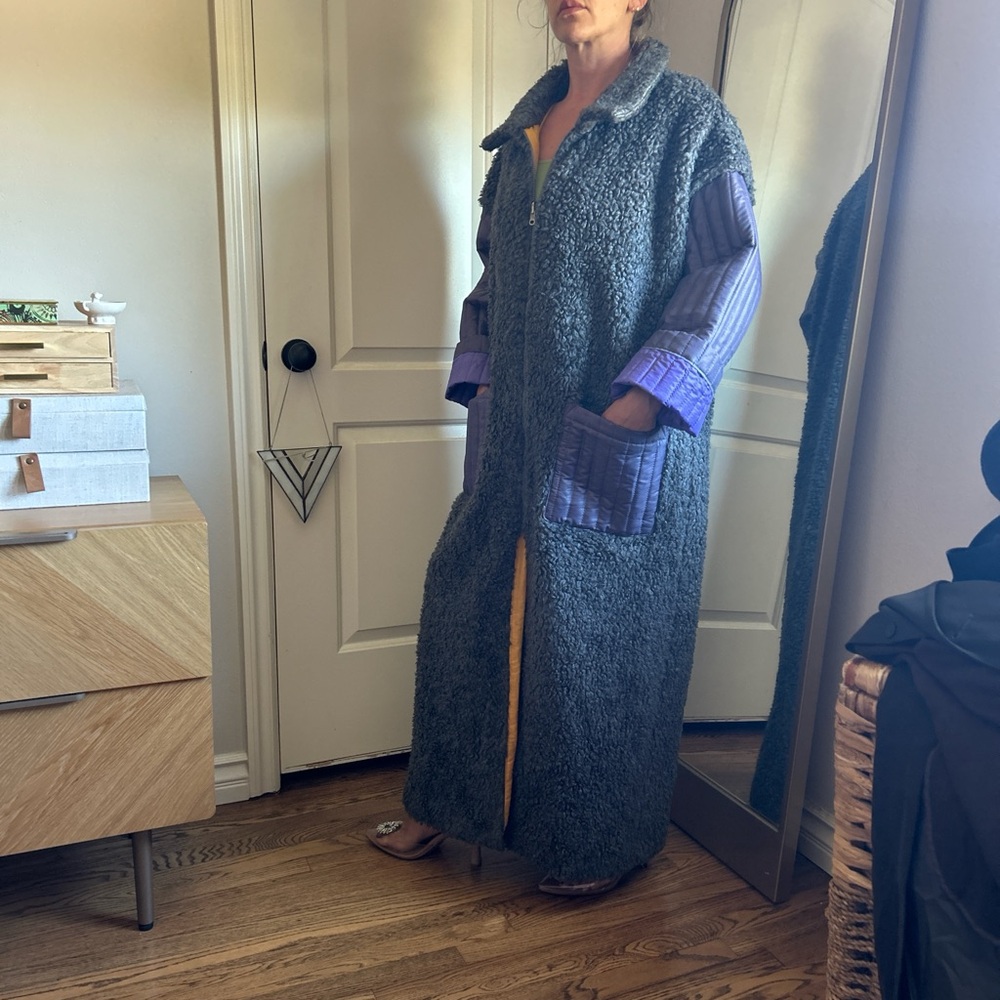 Chic Gray and Purple Trench Coat